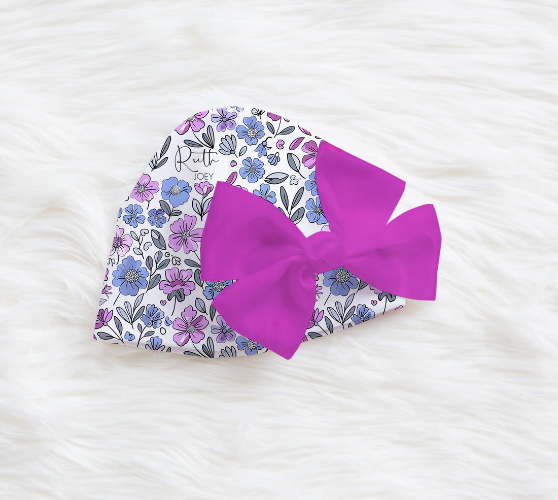 Baby Girl Gift Set – Personalized Floral Baby Outfit with Cozy Gown & Swaddle