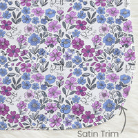 Personalized Baby Blanket – Violet Fields Floral Receiving Blanket with Satin Trim