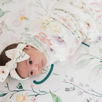 Wildflower Baby Swaddle Blanket with Name
