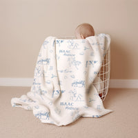 Western Toile Cowboy Minky Baby Deluxe Blanket