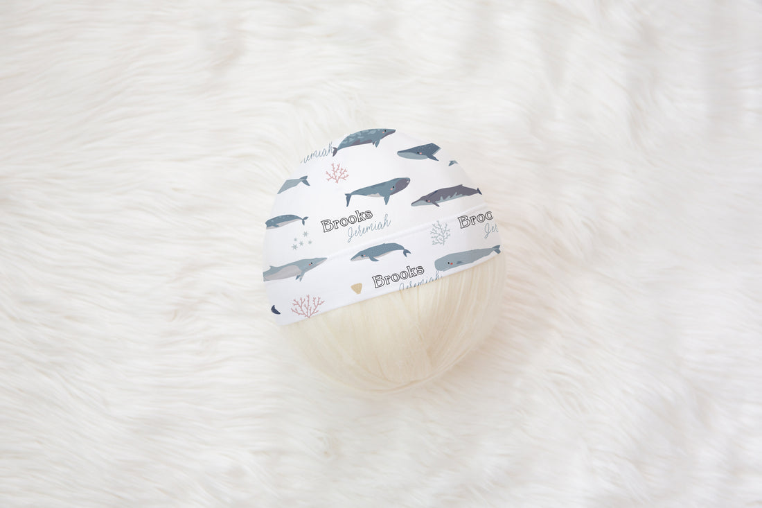 Whales Knotted Baby Gown