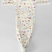 Wildflower Baby Gown with Name – Tie Bottom