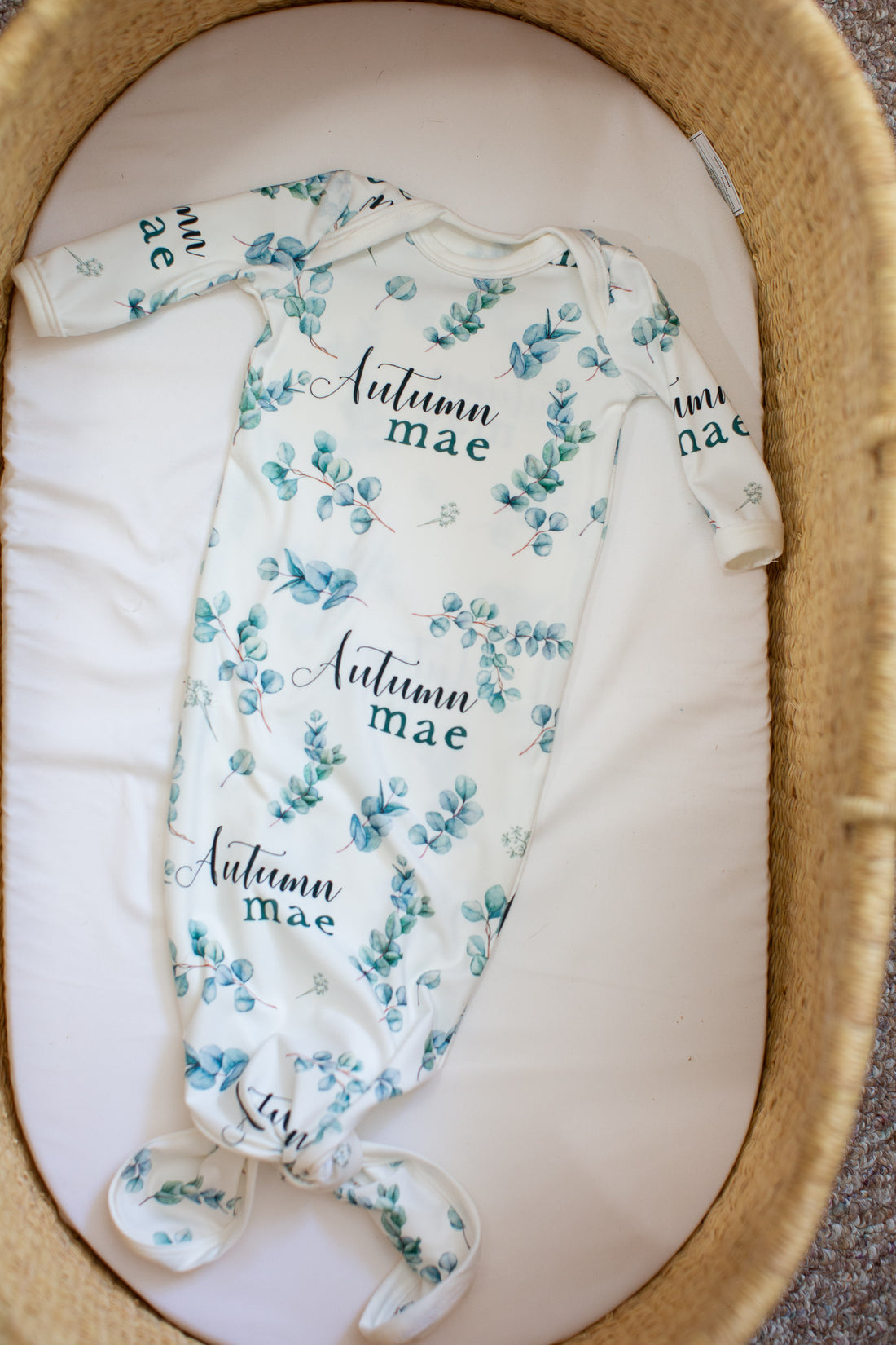 Eucalyptus Knotted Baby Gown