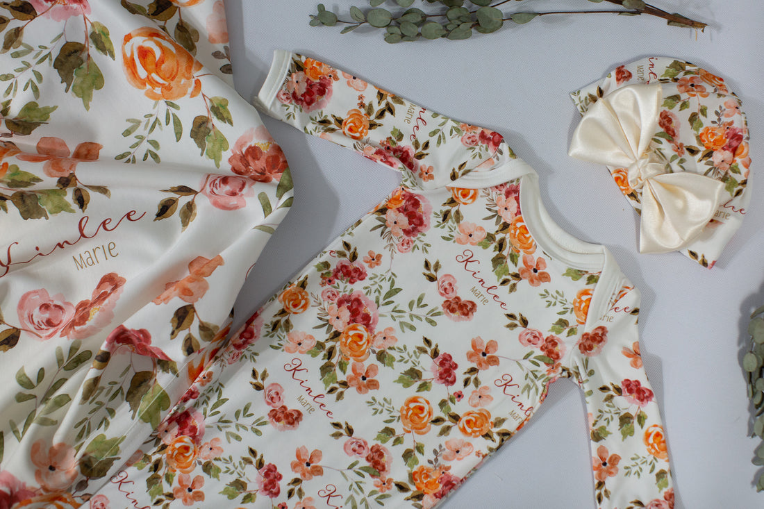 Patti's Fall Floral Knotted Baby Gown