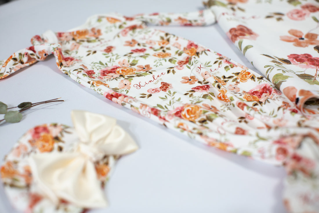 Patti's Fall Floral Knotted Baby Gown
