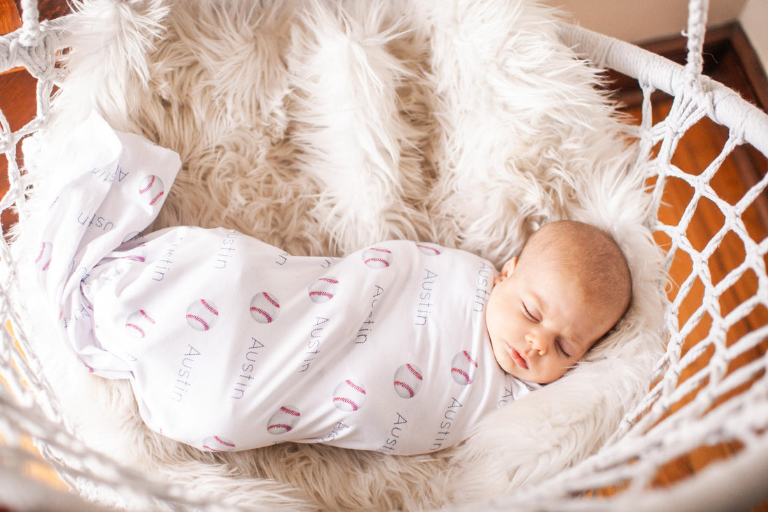 Baseball Baby Swaddle - Blanket For Infants - Customize Baby Gift