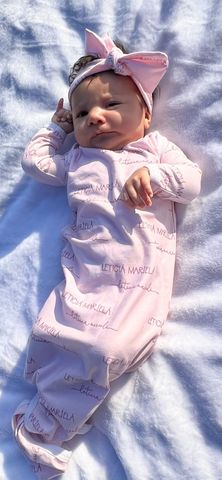 Camden Baby Blush Knotted Baby Gown