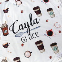 Coffee Lover Mom Blanket – Personalized Soft Cozy Throw for Moms & Grandmas