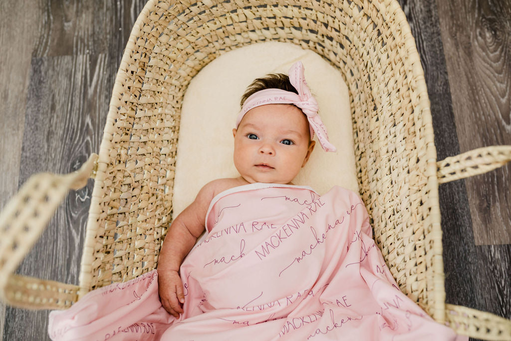 Camden Pale Pink Stretchy Swaddle