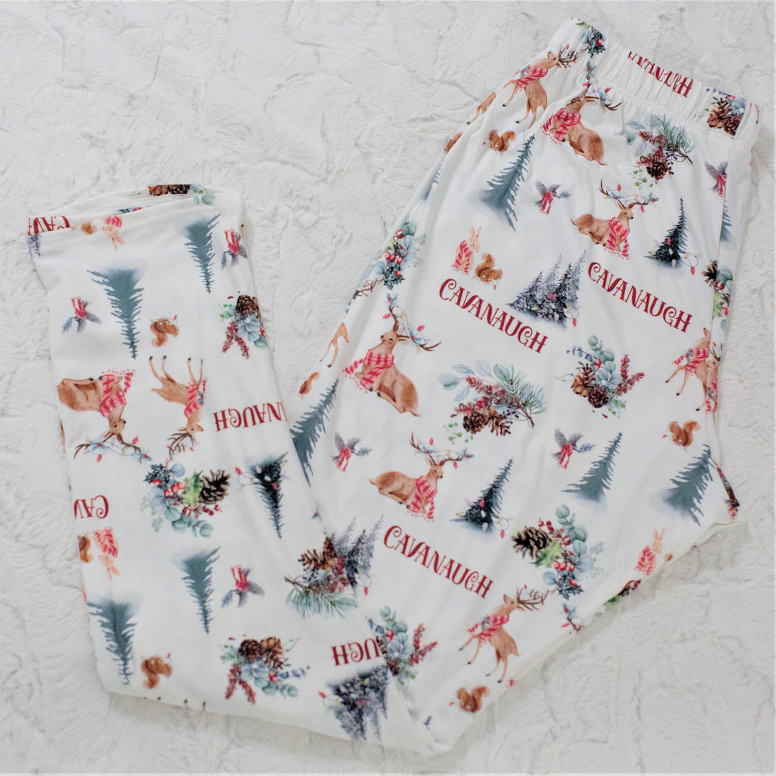 Christmas Forest Pajamas | Cozy Holiday Sleepwear - Soft Polyester, Straight Leg