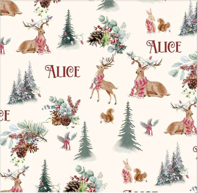 Christmas in the Forest Knotted Baby Gown