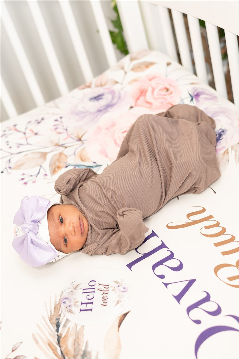 Crystal Jean Lavendar  Personalized Custom Crib Sheet