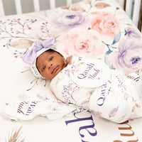 Crystal Jean Lavendar  Personalized Custom Crib Sheet