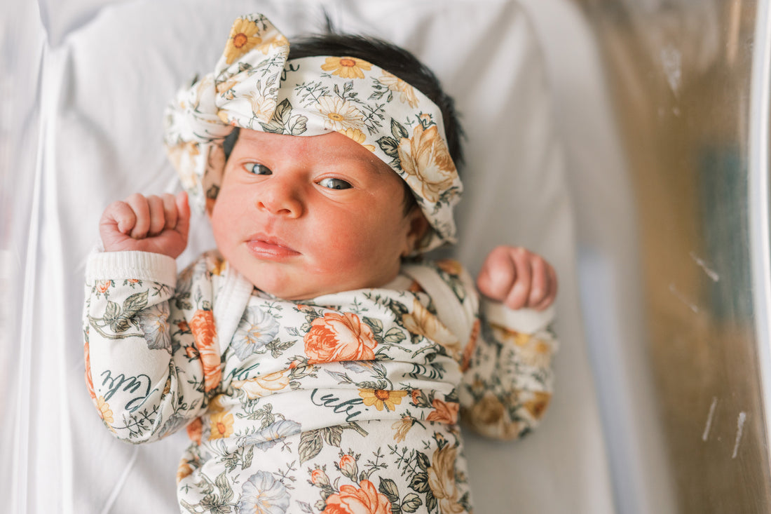 Emily Floral Knotted Baby Gown