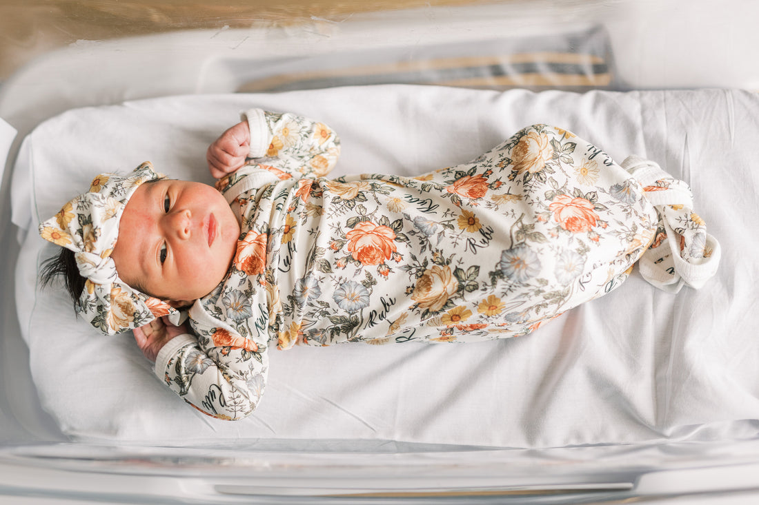 Emily Floral Knotted Baby Gown