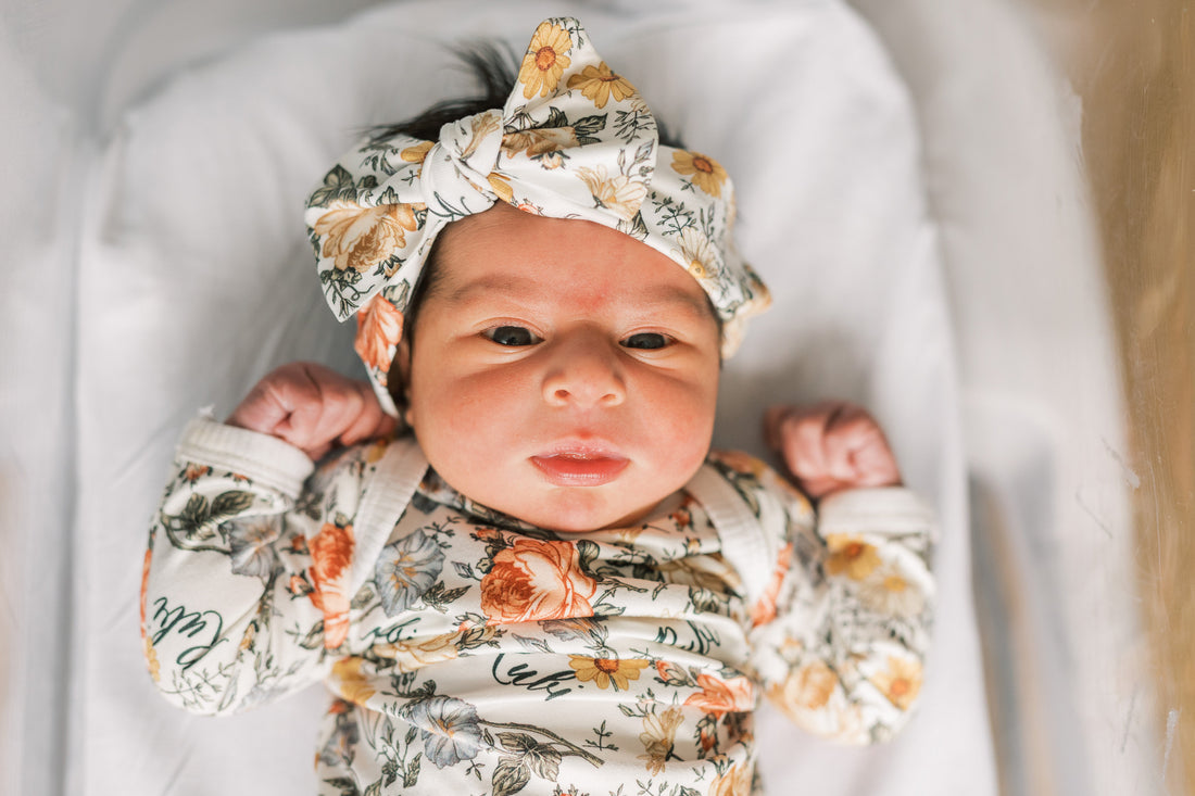 Emily Floral Knotted Baby Gown