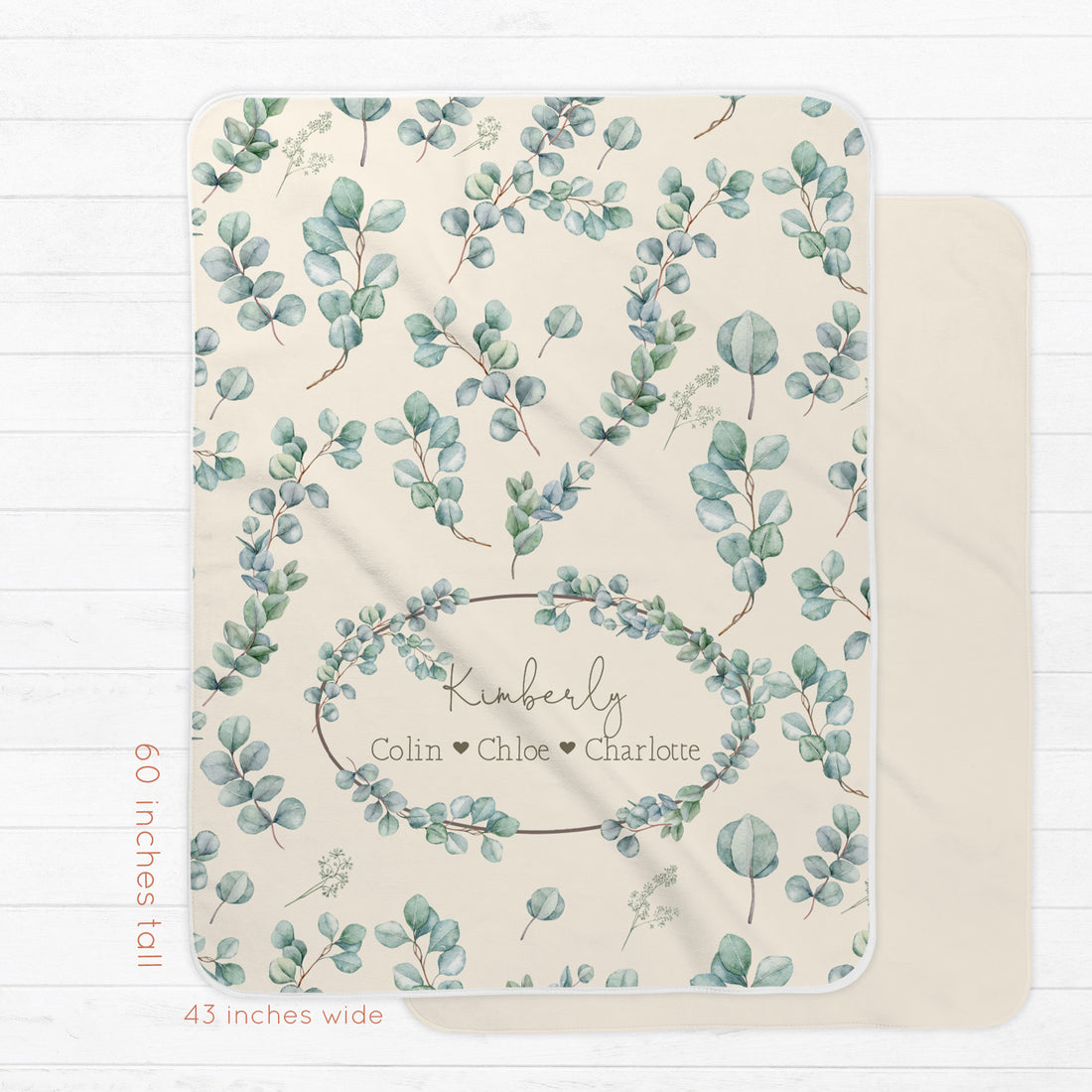 Eucalyptus Mom Blanket – Personalized Soft Cozy Throw | Lightweight, Machine Washable