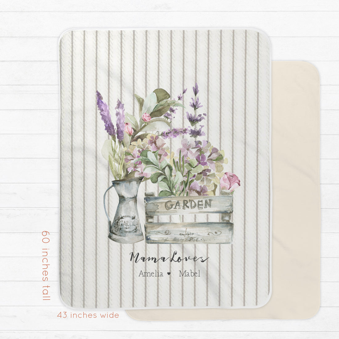 French Country Blanket - Personalized Mom Gift Cozy Throw | Double Layer, Machine Washable