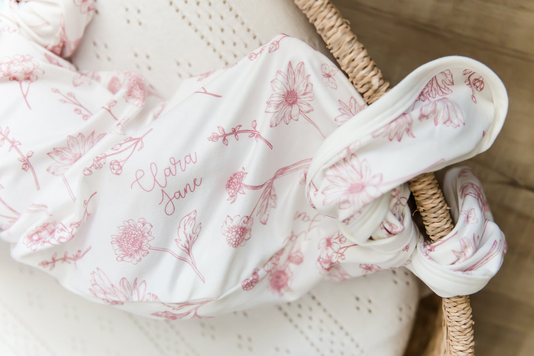Colleen Mauve Floral Knotted Baby Gown