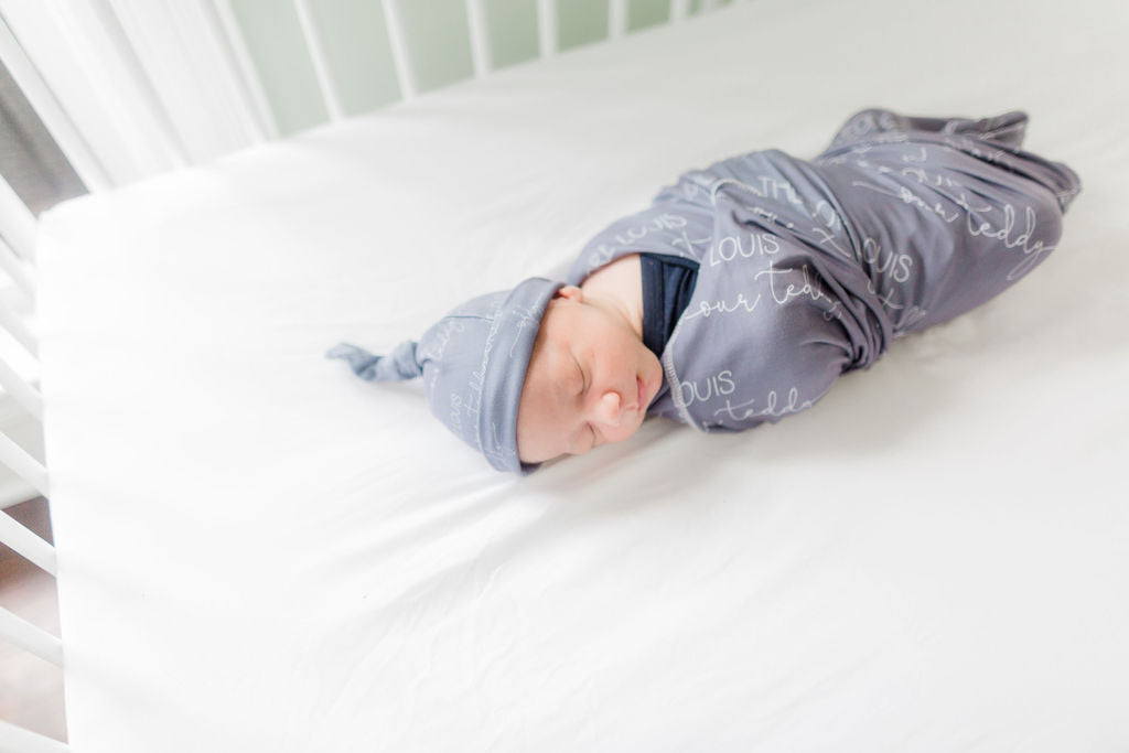 Camden Grandpa Gray Stretchy Swaddle