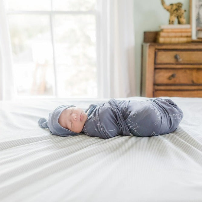 Camden Grandpa Gray Stretchy Swaddle