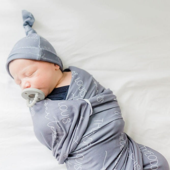Camden Grandpa Gray Stretchy Swaddle