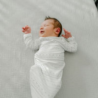 Gray Mudcloth Knotted Baby Gown