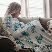 Eucalyptus Mom Blanket – Personalized Soft Cozy Throw | Lightweight, Machine Washable