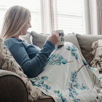 Eucalyptus Mom Blanket – Personalized Soft Cozy Throw | Lightweight, Machine Washable