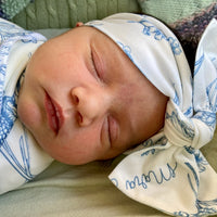 Colleen Floral Blue Stretchy Swaddle