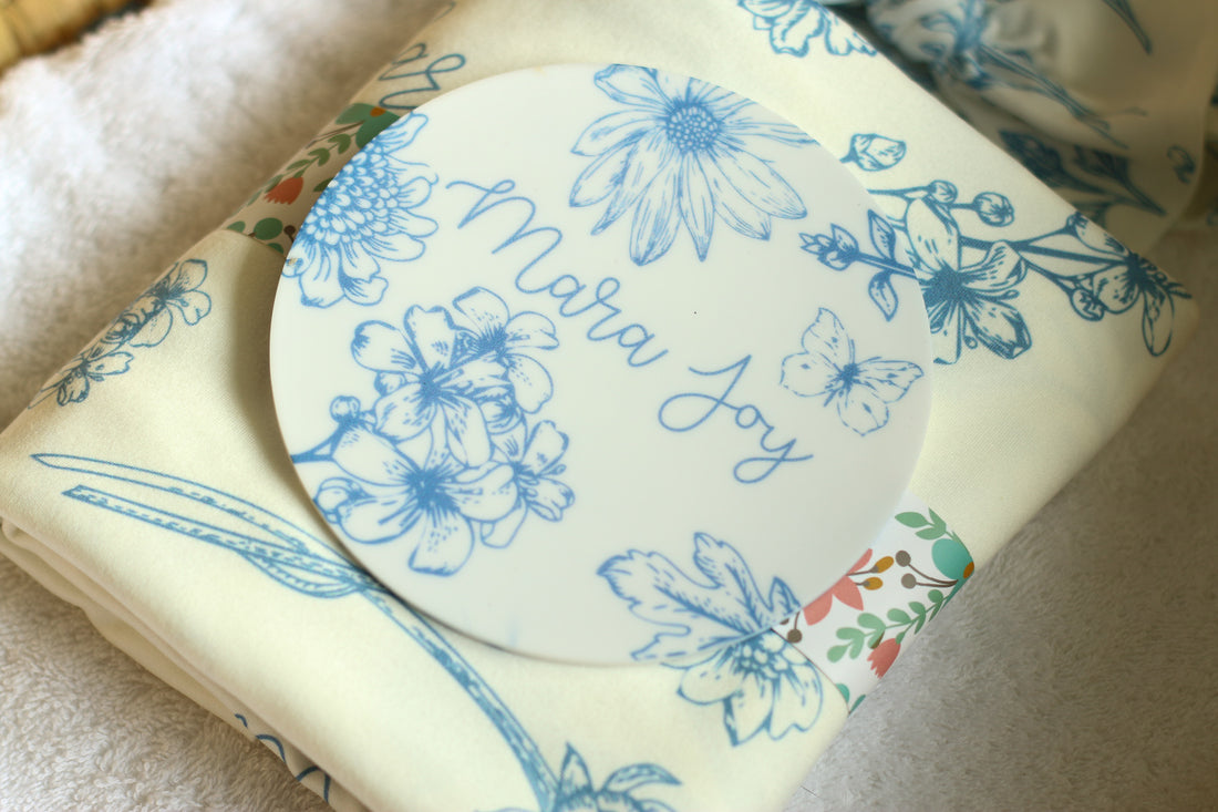 Colleen Blue Round Announcement Disk