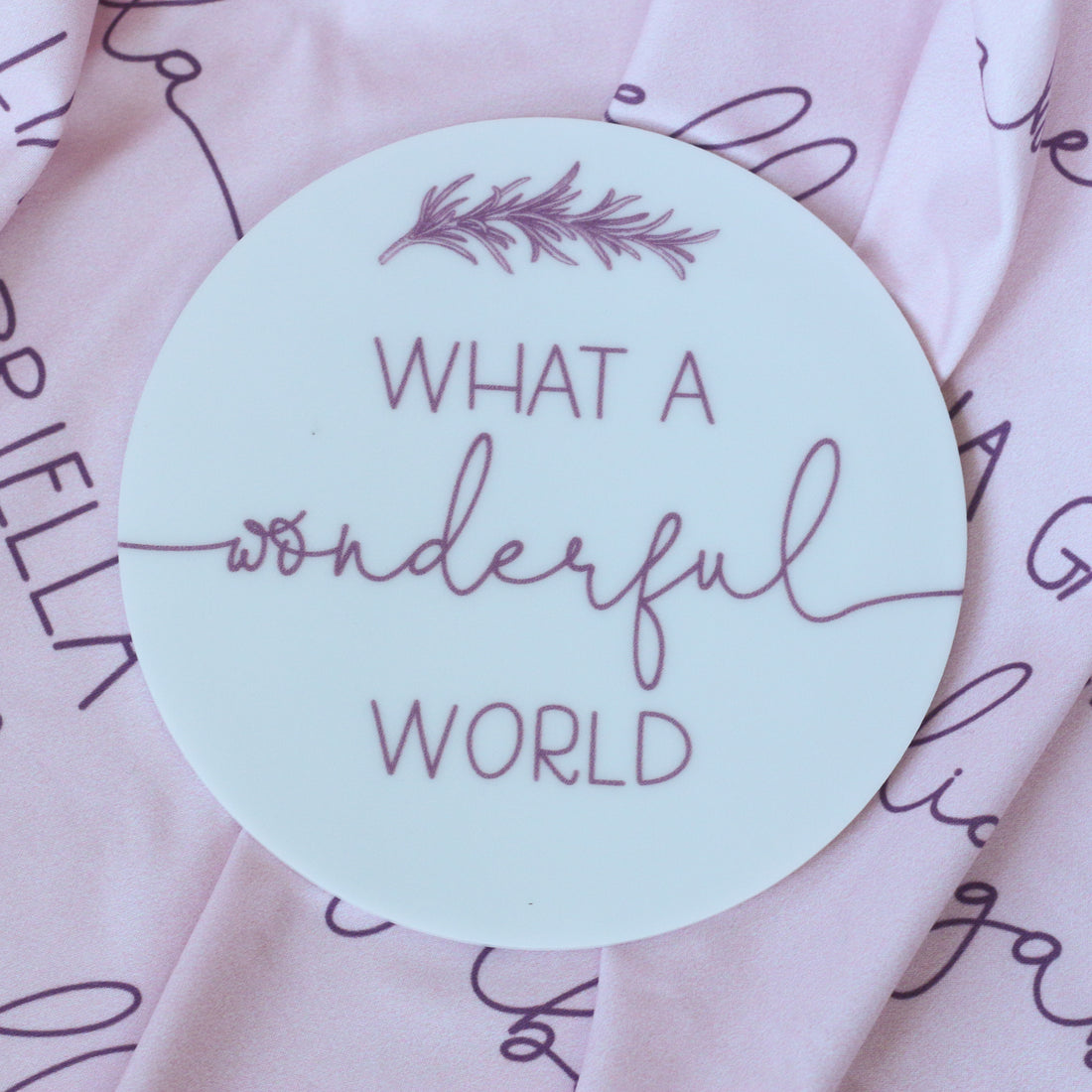 Camden Pale Pink Round Announcement Disk