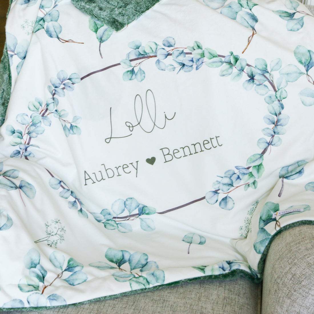 Eucalyptus Mom Blanket – Personalized Soft Cozy Throw | Lightweight, Machine Washable