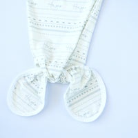 Gray Mudcloth Knotted Baby Gown