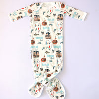 Fishing Buddy Knotted Baby Gown