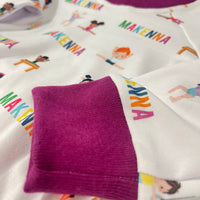 Personalized Gymnastics Pajamas for Girls – Soft Knit PJ's with Name, Ages 2-14
