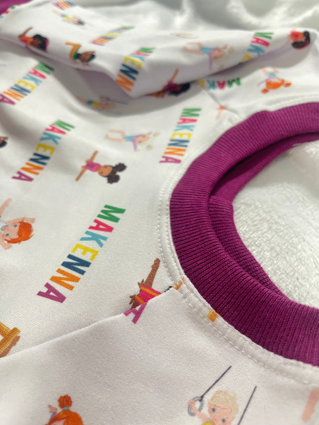 Personalized Gymnastics Pajamas for Girls – Soft Knit PJ's with Name, Ages 2-14