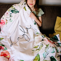 Rosie Posie Minky Deluxe Throw