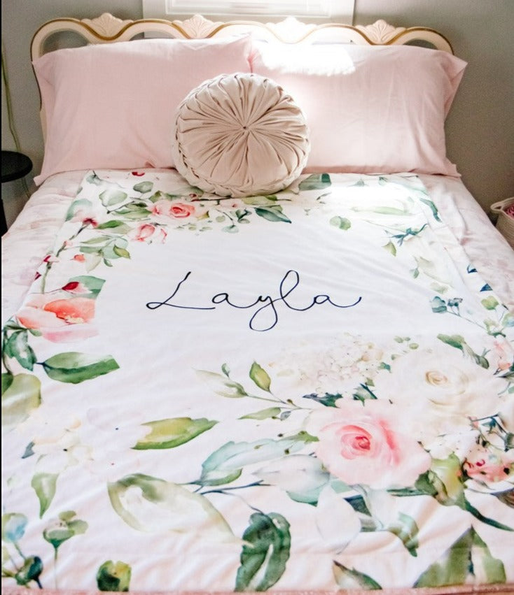 Rosie Posie Minky Deluxe Throw