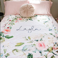 Rosie Posie Minky Deluxe Throw