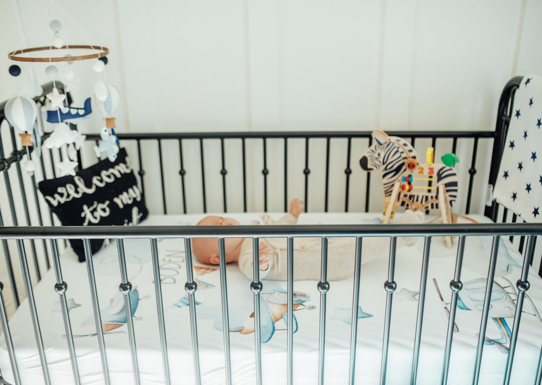 Custom Personalized Jeff the Pilot Crib Sheet