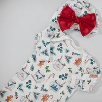 Knotted Baby Gown | Christmas Baby Gown - Soft Cotton Holiday Sleepwear