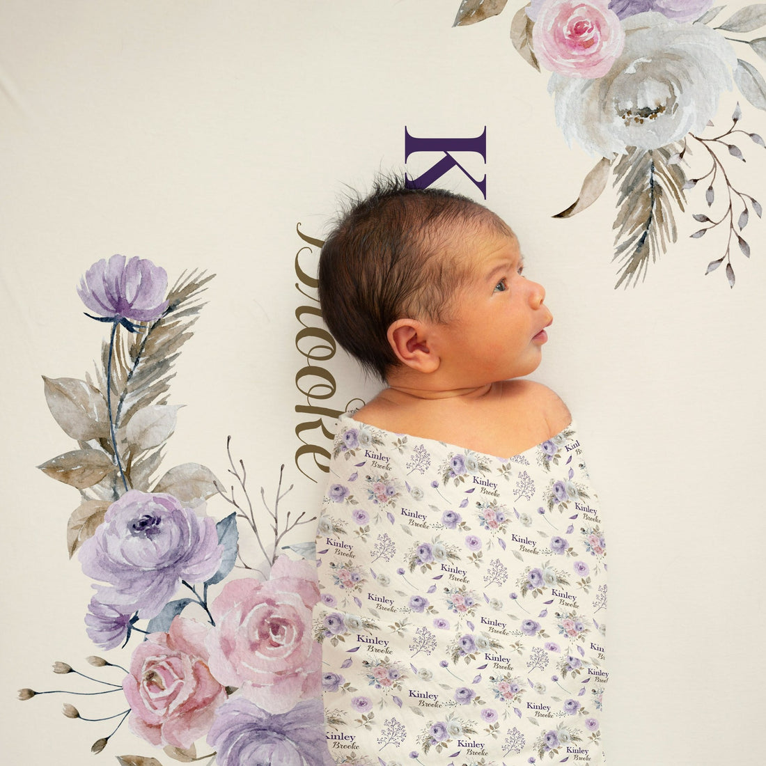 Crystal Jean Lavendar  Personalized Custom Crib Sheet