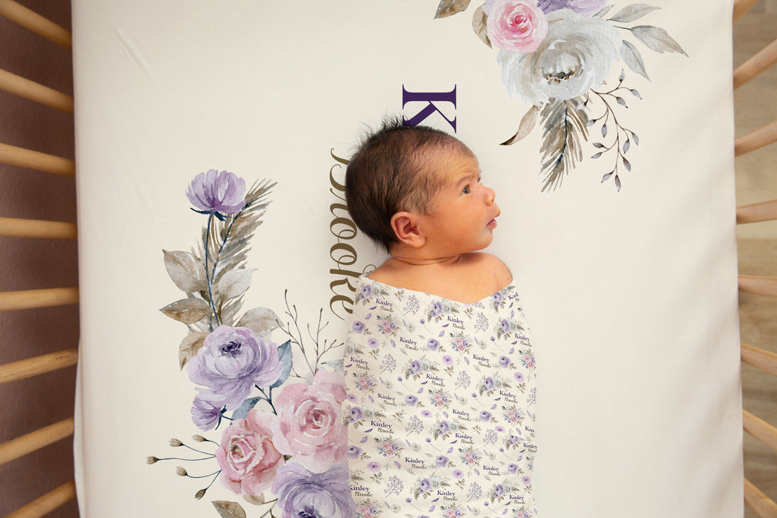 Crystal Jean Lavender Stretchy Swaddle