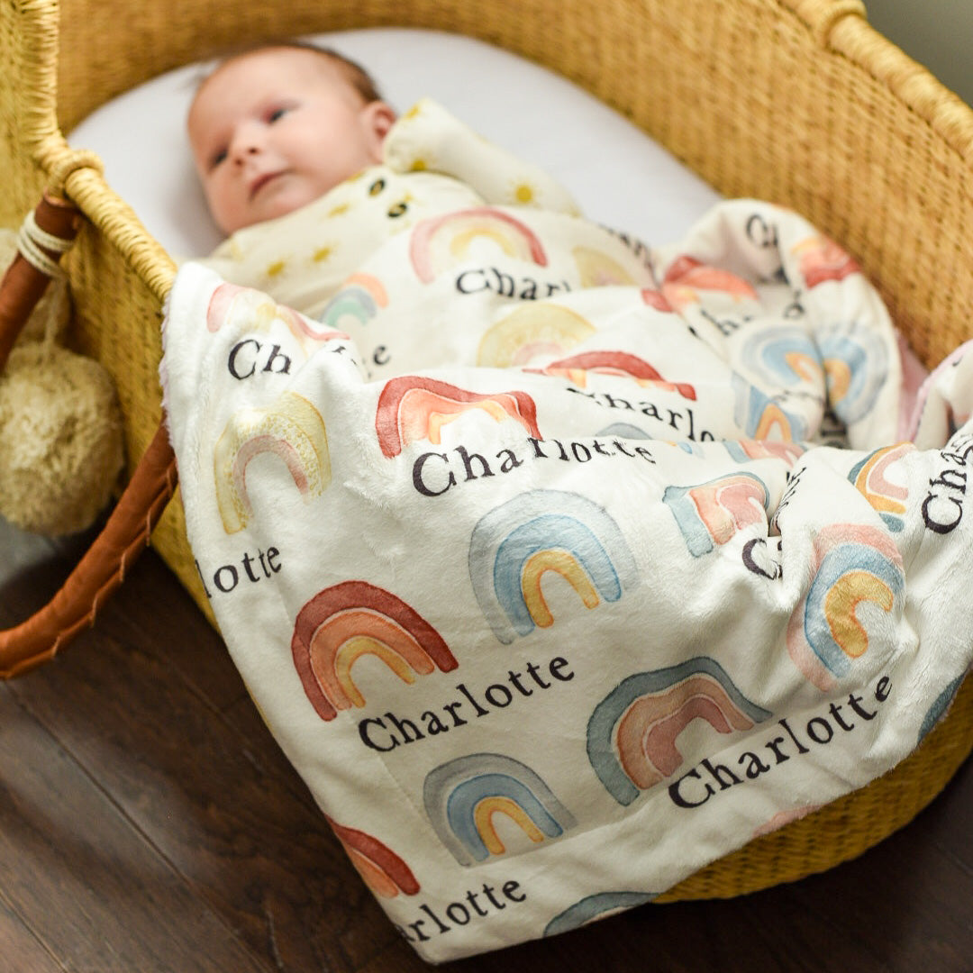 Rainbow Neutral Baby Deluxe Blanket