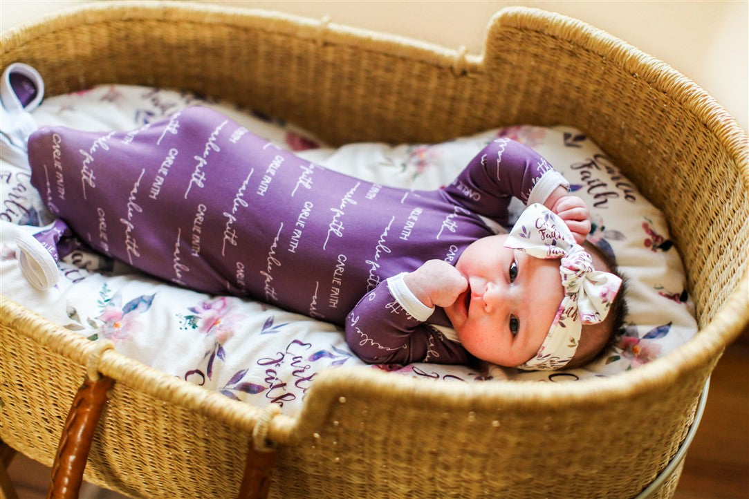 Camden Plum Perfect Knotted Baby Gown