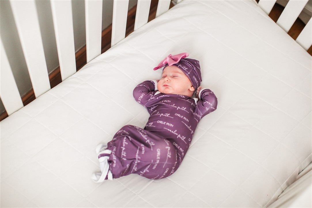 Camden Plum Perfect Knotted Baby Gown