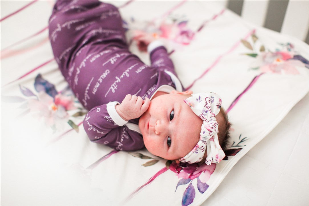 Camden Plum Perfect Knotted Baby Gown
