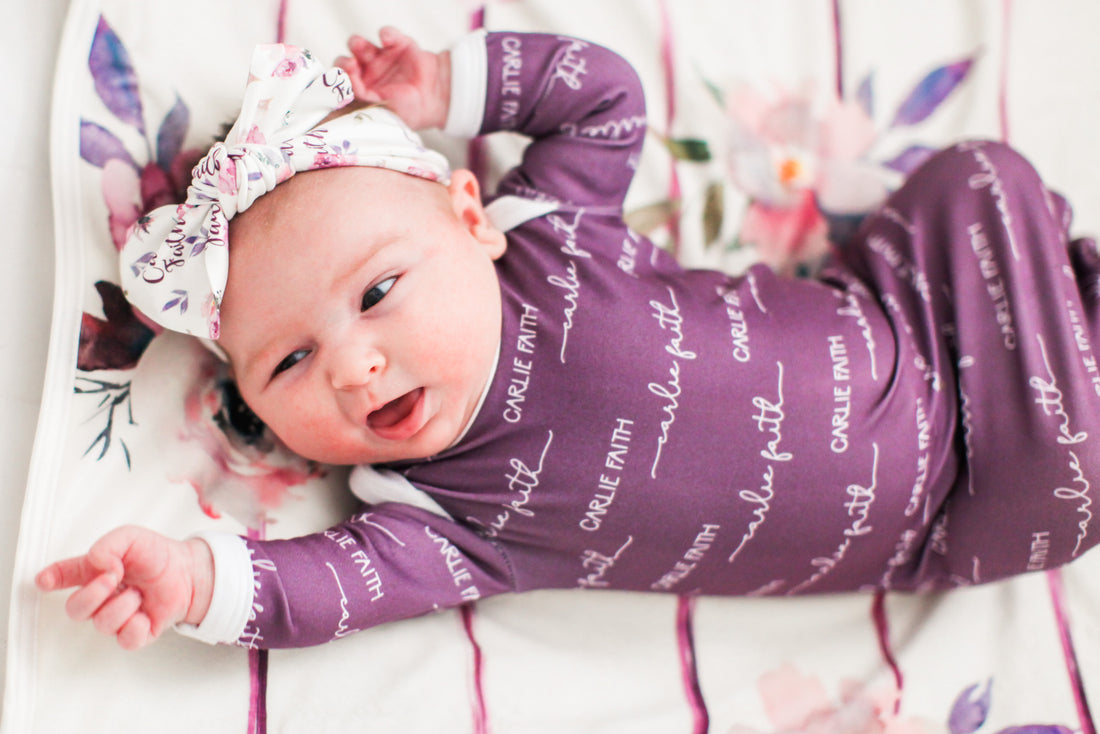 Camden Plum Perfect Knotted Baby Gown