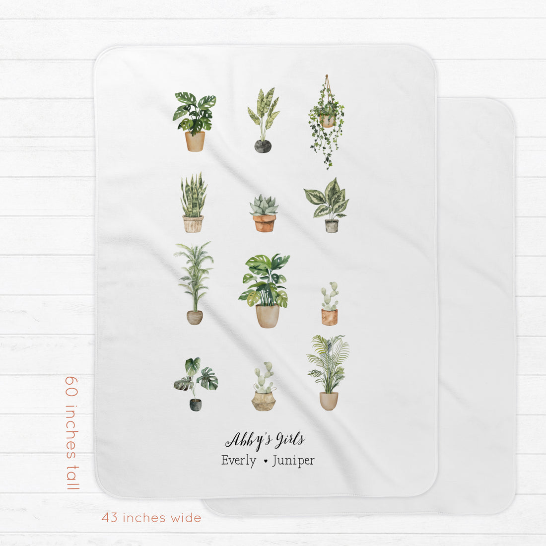 Green Thumb Mom Blanket –Plant Lover  Personalized Cozy Snuggle Throw with Custom Name